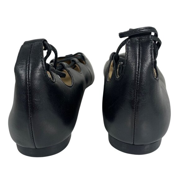 New COACH Justine Ballet Flats Pointed Toe Lace Up Strappy Q8007 Womens SZ 6.5B - Picture 3 of 6